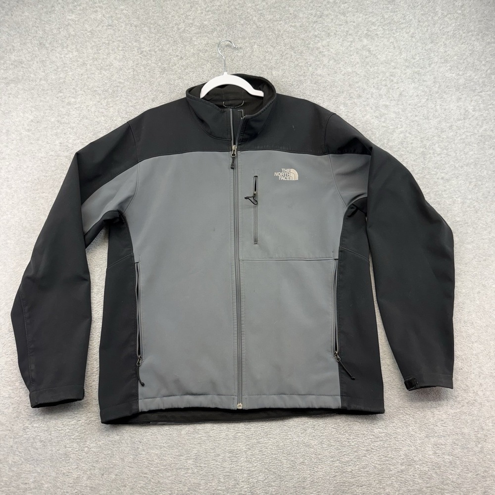 NORTH FACE APEX BIONIC JACKET Sz L FULL ZIP SOFT SHELL WATER RESISTANT GRAY